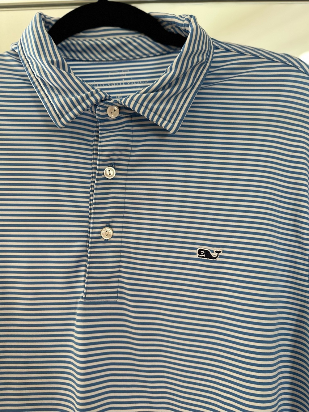 Vineyard Vines Light Blue & White Narrow Stripe Polo - Picture 2 of 5